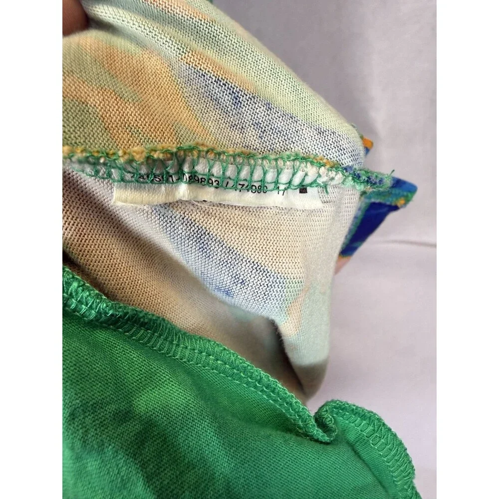 Vintage Nike Girls Floral Cotton Jersey Tennis Dress - Green/Blue/Orange - F4-04